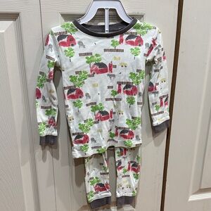 Burt's Bees Red and Green Farm Print Kids Pajamas